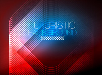 Neon color square shape lines abstract background. Shiny magic energy and motion concept, vector abstract wallpaper background