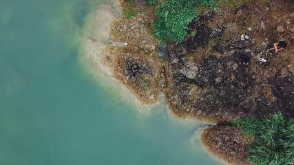 aerial view of Oyo River, Bantul Yogyakarta