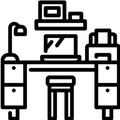 work table line icon