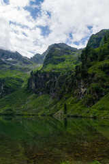 Naklejka na ściany i meble landscape with lake and mountains