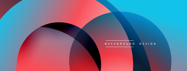 Obraz premium Abstract overlapping lines and circles geometric background with gradient colors