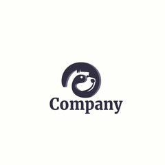 Simple logo template with circle dog