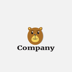Simple logo template with cute bear
