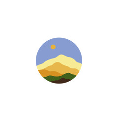 Simple logo template with elegant mountain