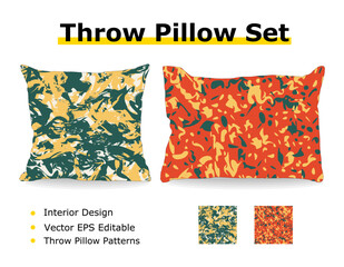 decorative throw pillow pattern colored 