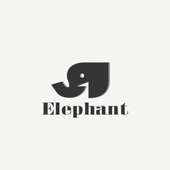 Simple logo template with head elephant