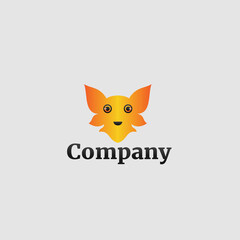 Simple logo template with orange cat