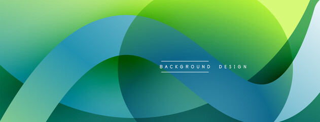 Fototapeta premium Abstract overlapping lines and circles geometric background with gradient colors
