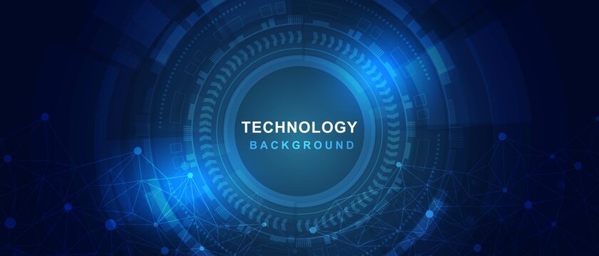 Abstract blue technology background,light and circle digital vector.Futuristic illustrator design.