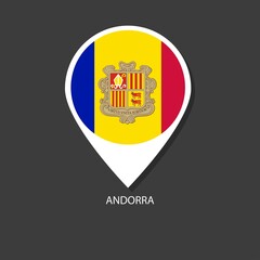 Andorra flag Vector marker with flags.
