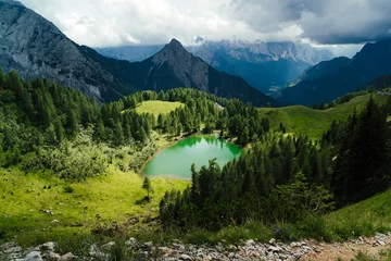Fototapete Naturpark Lago Bordaglia, Italian Alpine Lake in Friuli Venezia Giulia  © William
