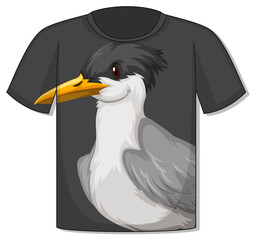 Front of t-shirt with bird template