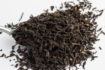 Assam Dried Tea Leaves. Black tea leaves. Assam tea - obrazy, fototapety, plakaty