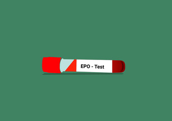 Blood samples for the EPO test in the test tube vector with a dark background.