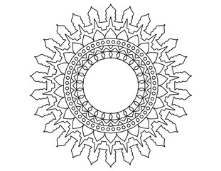 Mandala black and white design for designing, template, tattoo, Arabic, traditional, vintage