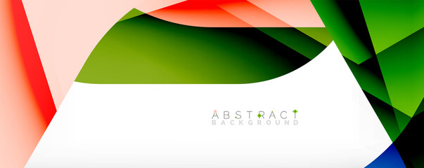 Geometric abstract background - multicolored abstract shapes on white. Vector Illustration For Wallpaper, Banner, Background, Landing Page