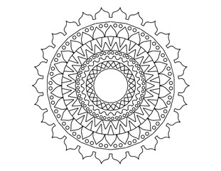 Mandala black and white design for designing, template, tattoo, Arabic, traditional, vintage