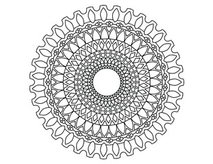 Mandala black and white design for designing, template, tattoo, Arabic, traditional, vintage