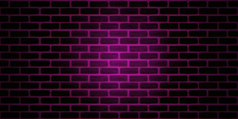 Fototapeta na wymiar black and pink brick wall texture background with vignette. copy space for text.