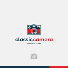 classic digital camera american style logo isolated sign symbol vector illustration - high quality classic camera logo style vector icons