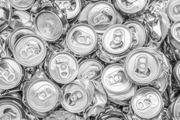 recycle aluminum metal crushed can waste background