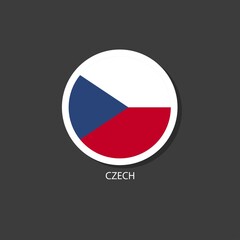 Czech flag vector circle shape.