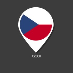 Czech flag Vector marker with flags.