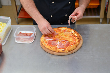 Obraz na płótnie Canvas The process of making pizza