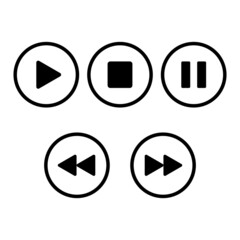 multimedia player button icon vector