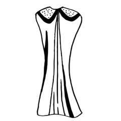 Doodle hand drawing with kid clothes. Vector illustration of lines and coloring pages for kids