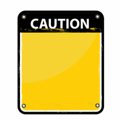 Caution, sign on white