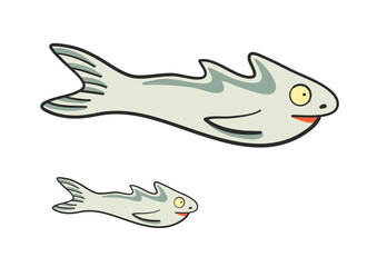 Fish on a white background. Sea life. Vector illustration