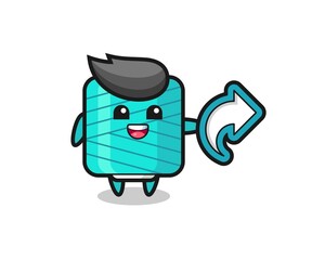cute yarn spool hold social media share symbol