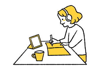 オンライン授業を受ける学生