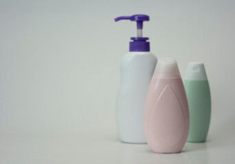 Set of hand soap bottles