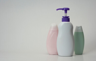 Set of hand soap bottles