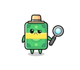 the mascot of cute money as a detective