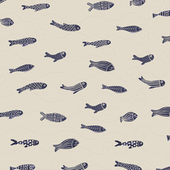 Happy Vector Fish Pattern