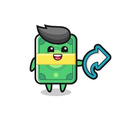 cute money hold social media share symbol