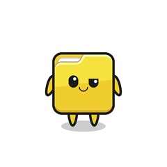 folder cartoon with an arrogant expression