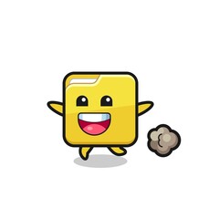 the happy folder cartoon with running pose