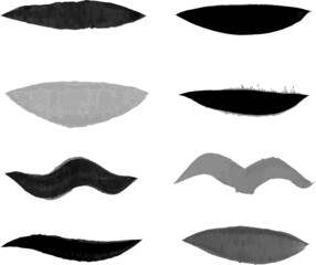 Hand-drawn brush strock collection. Vector paintbrush set