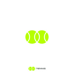 two tennis ball logo illustration