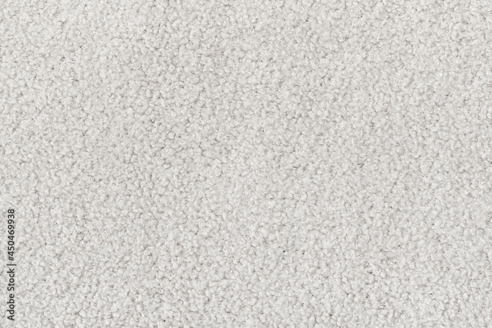 Wall mural White curly wool seamless texture background. texture with short factory material.