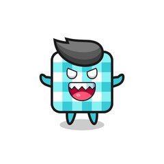 illustration of evil checkered tablecloth mascot character