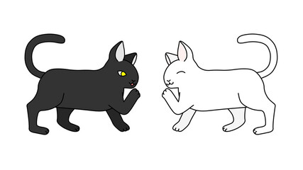 内緒話をしている２匹の猫