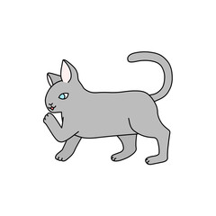 内緒話をする灰色の猫