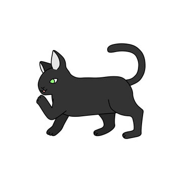 内緒話をする黒色の猫（イメージ）