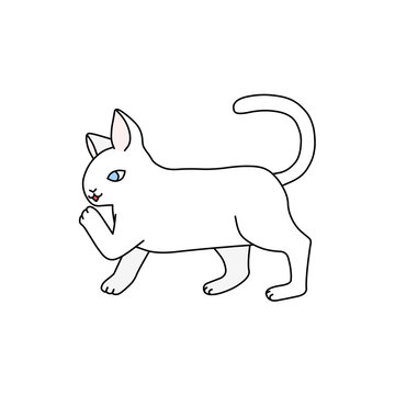 内緒話をする白色の猫（イメージ）