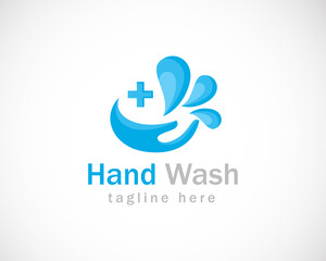 hand wash logo creative health soap design concept hand care